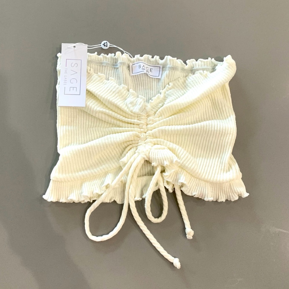 NWT sage the label white crop top